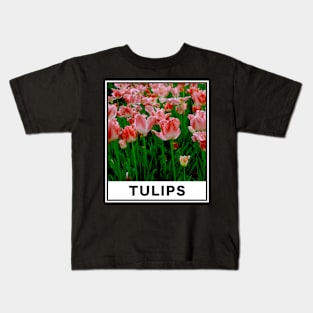 The Beauty of Pink Tulip Flower in The Garden Photography Kids T-Shirt